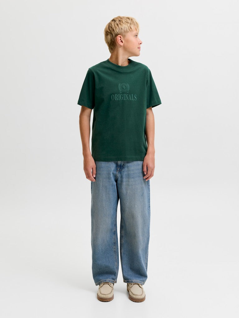 JUNIOR T-SHIRT - BEIGE/BLÅ/GRØN