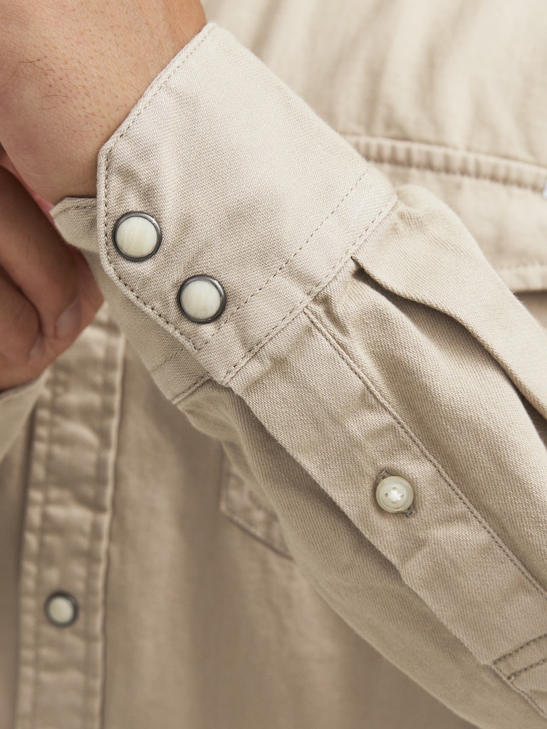 JACK&JONES SKJORTE - BEIGE