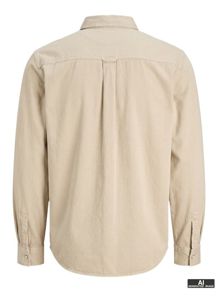 JACK&JONES SKJORTE - BEIGE