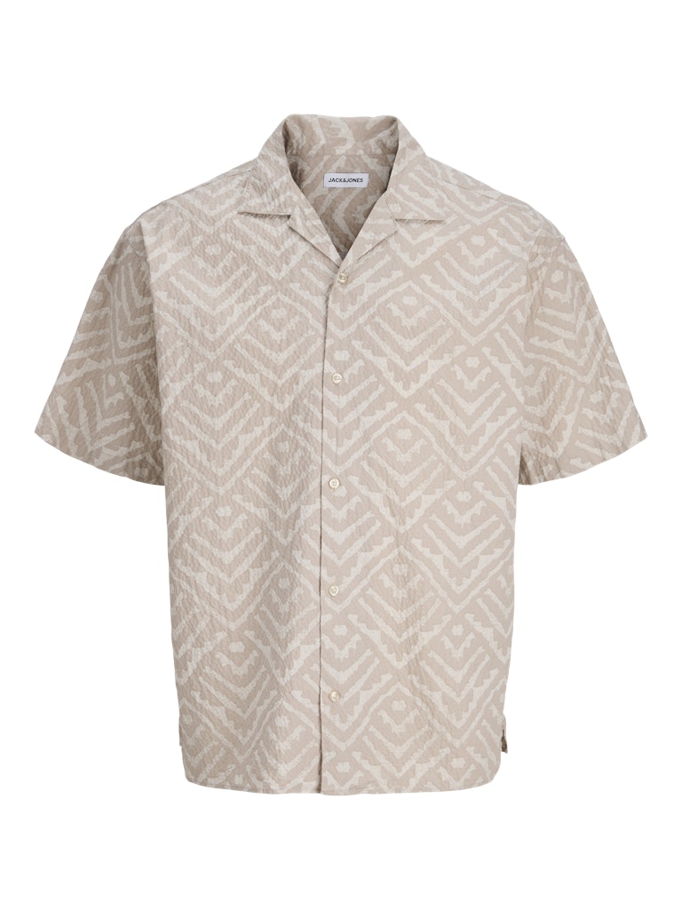 JACK&JONES SKJORTE - MILO - BLÅ/BEIGE