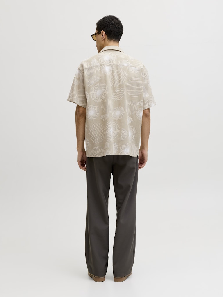 JACK&JONES SKJORTE - BLÅ/BEIGE