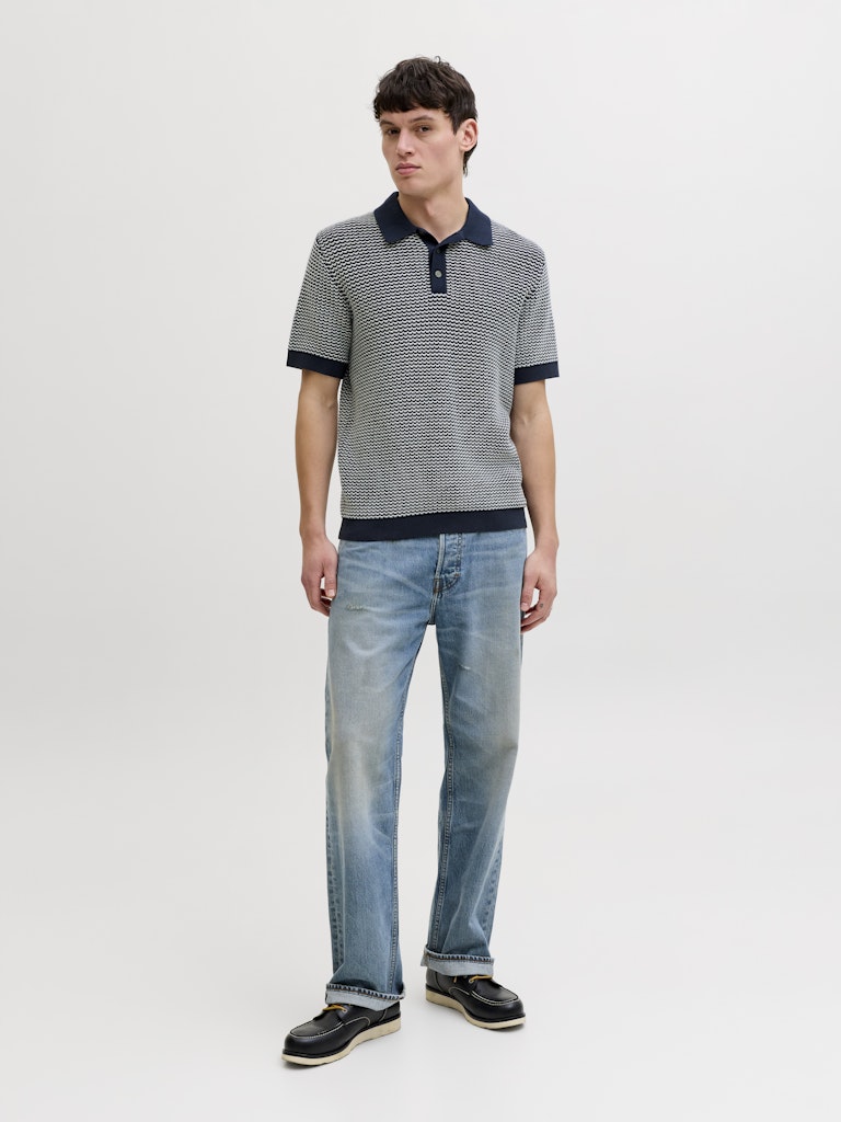 JACK&JONES POLO - STRIK - BLÅ