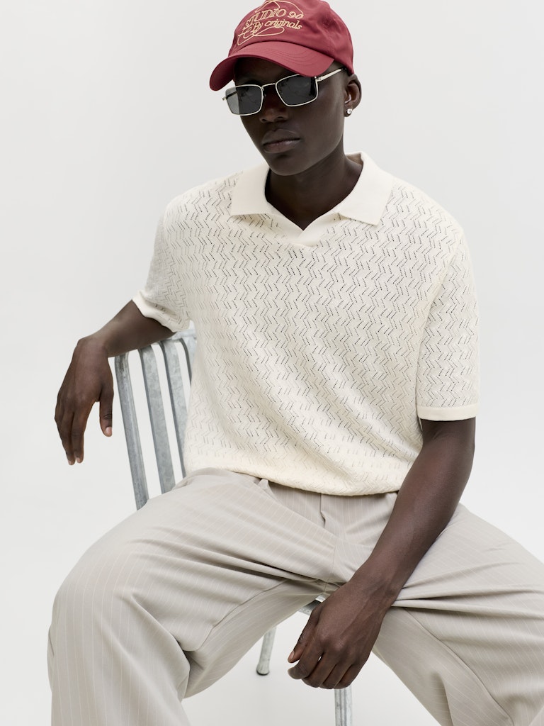 JACK&JONES STRIK POLO - GRÅ/BEIGE