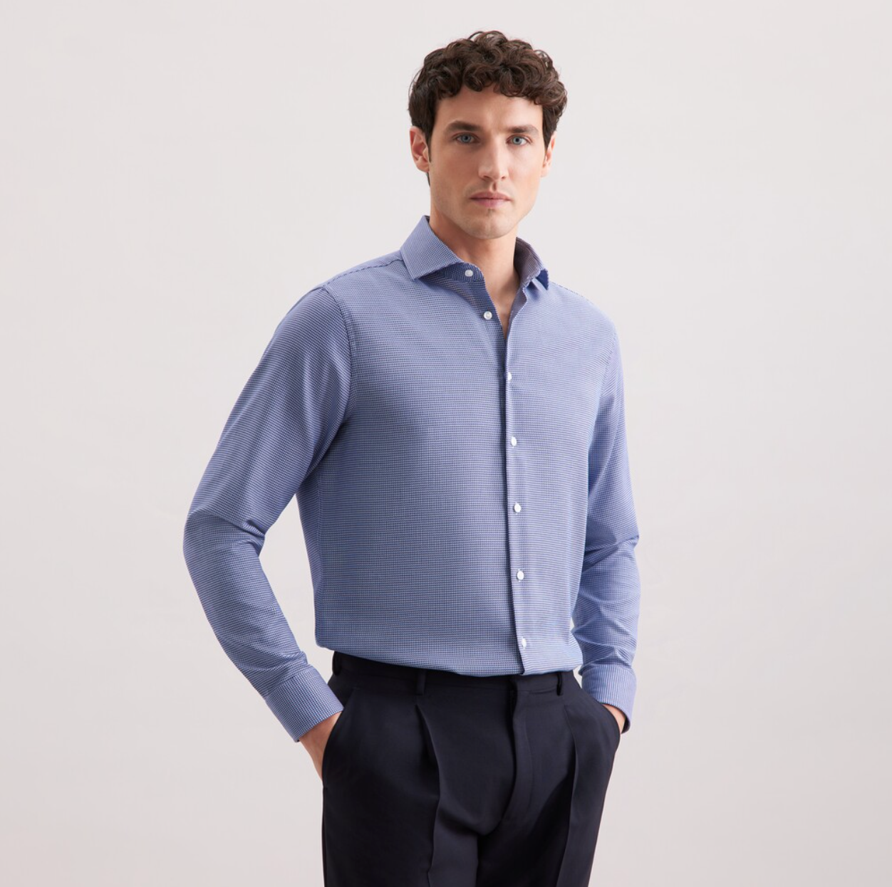 SKJORTE SEIDENSTICKER - BLÅ