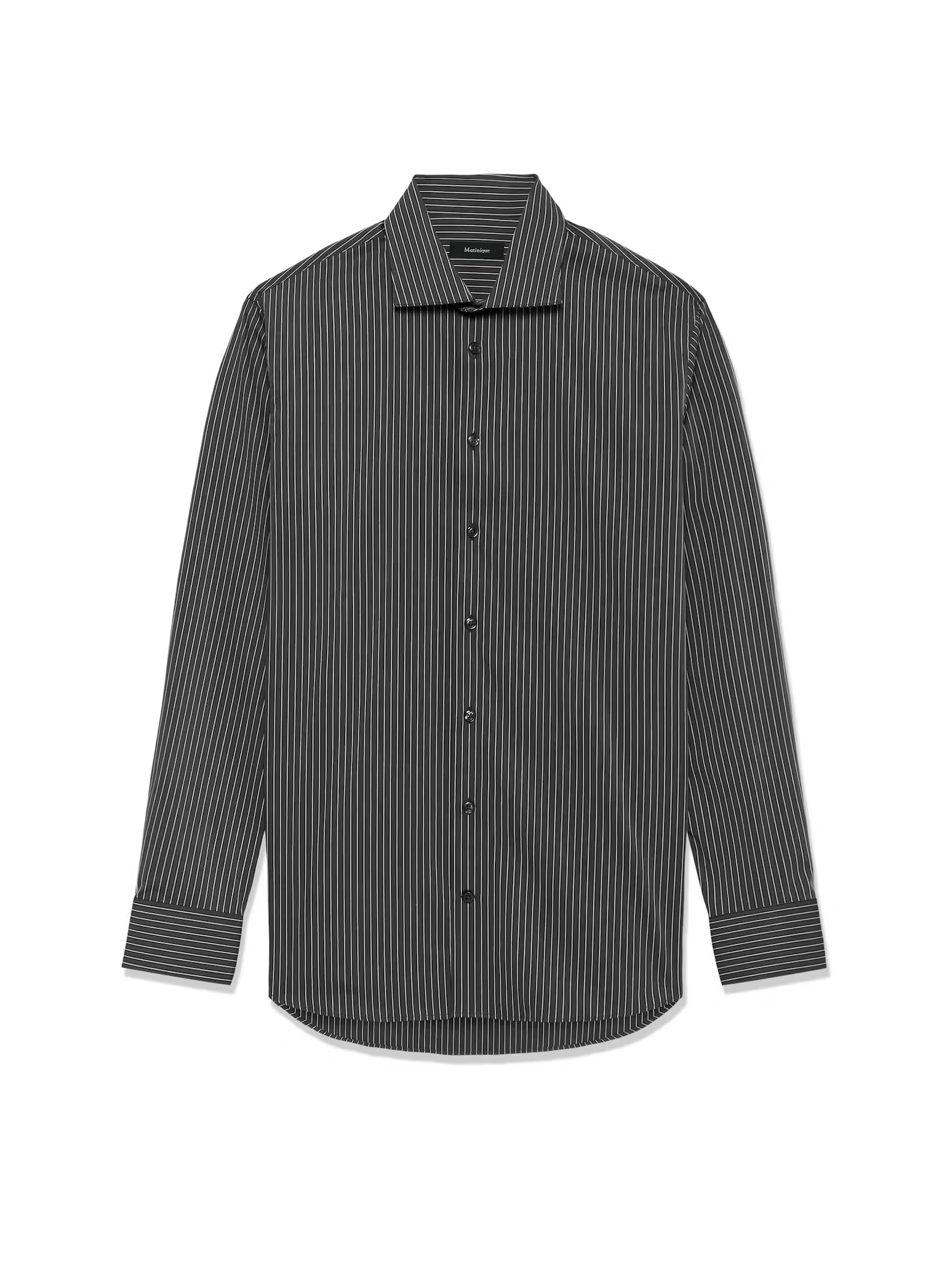 MATINIQUE SKJORTE - MARC - GRÅ STRIB