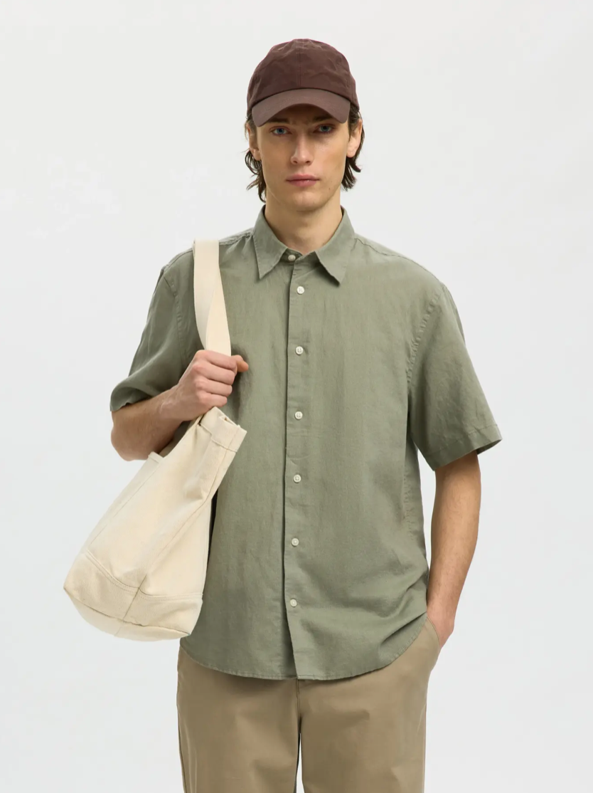 JACK&JONES SKJORTE - SEAN - GRØN