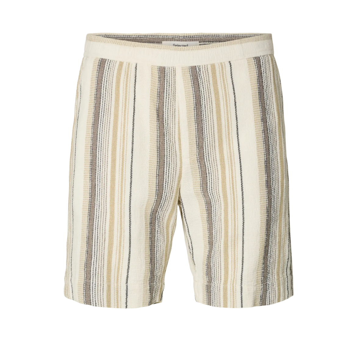 SELECTED SHORTS - BEIGE STRIB