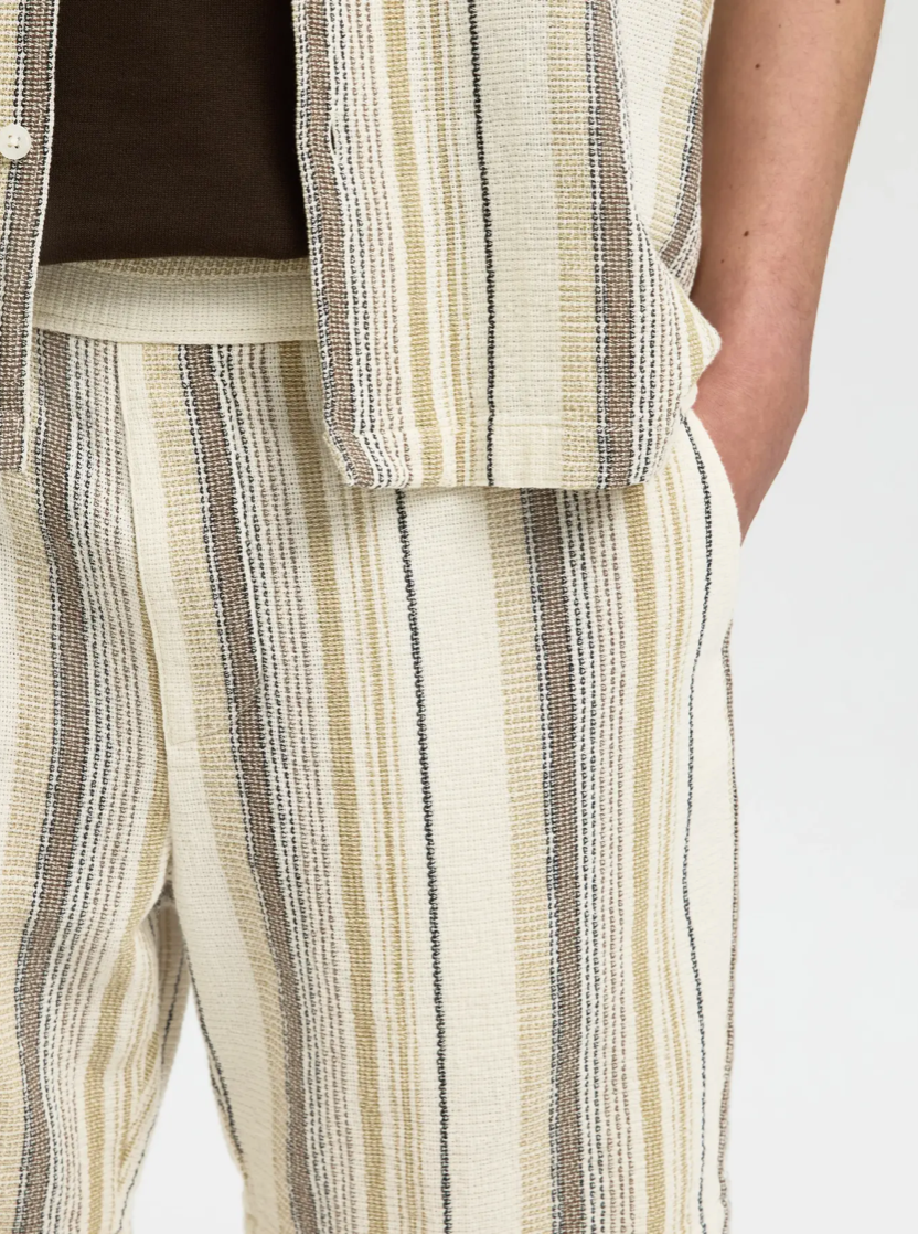 SELECTED SHORTS - BEIGE STRIB