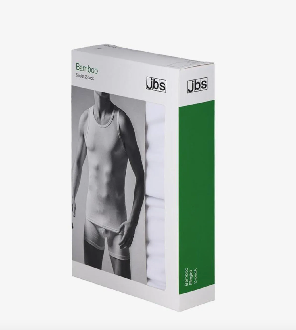 BAMBOO SINGLET 180-1-1 2 PACK HVID