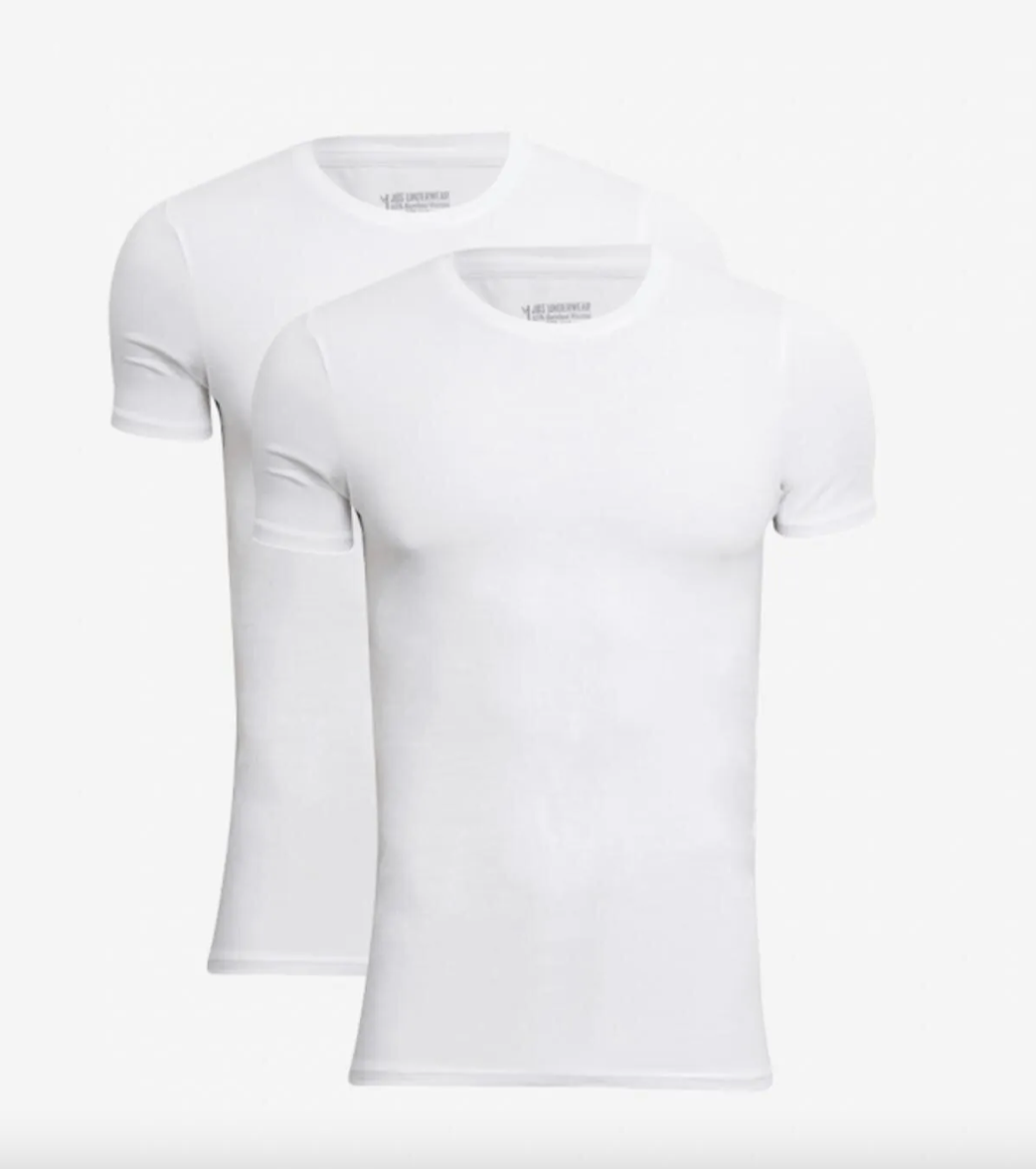 BAMBOO T-SHIRTS 180-2-1 HVID - 2 PACK