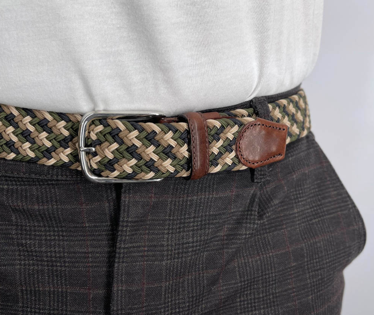 BOSSWIK BÆLTE FLET 6827/35 GRØN MULTI