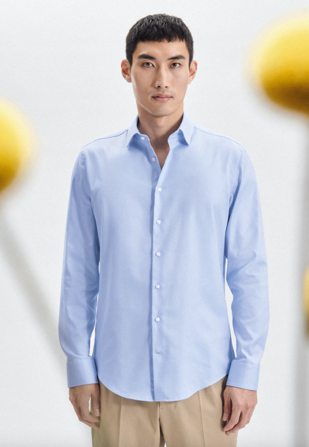 SKJORTE 01.253690 SHAPED LYSBLÅ