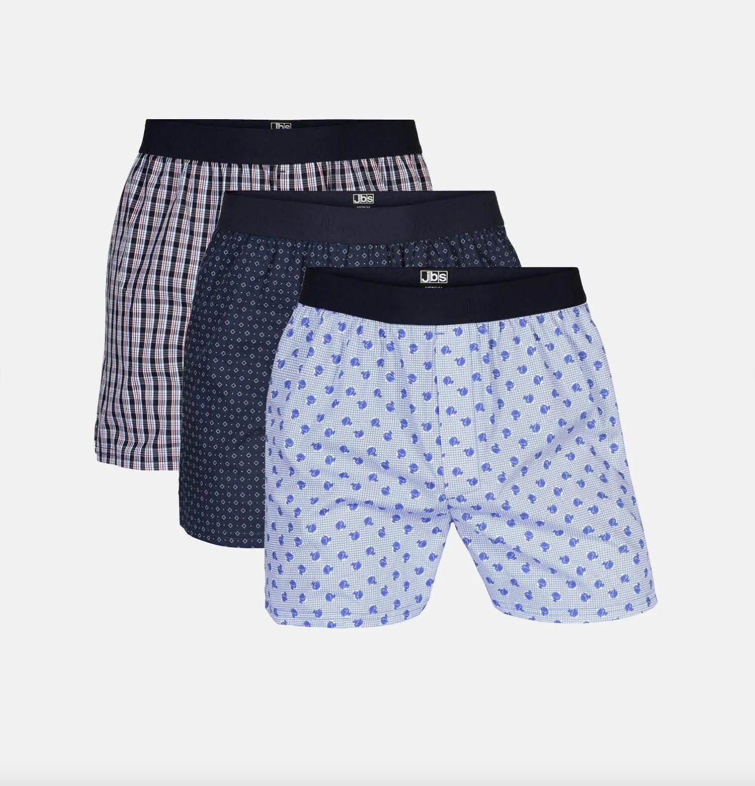 BOXER SHORTS 1171-13-12 BLÅ MØNSTER 3 PACK