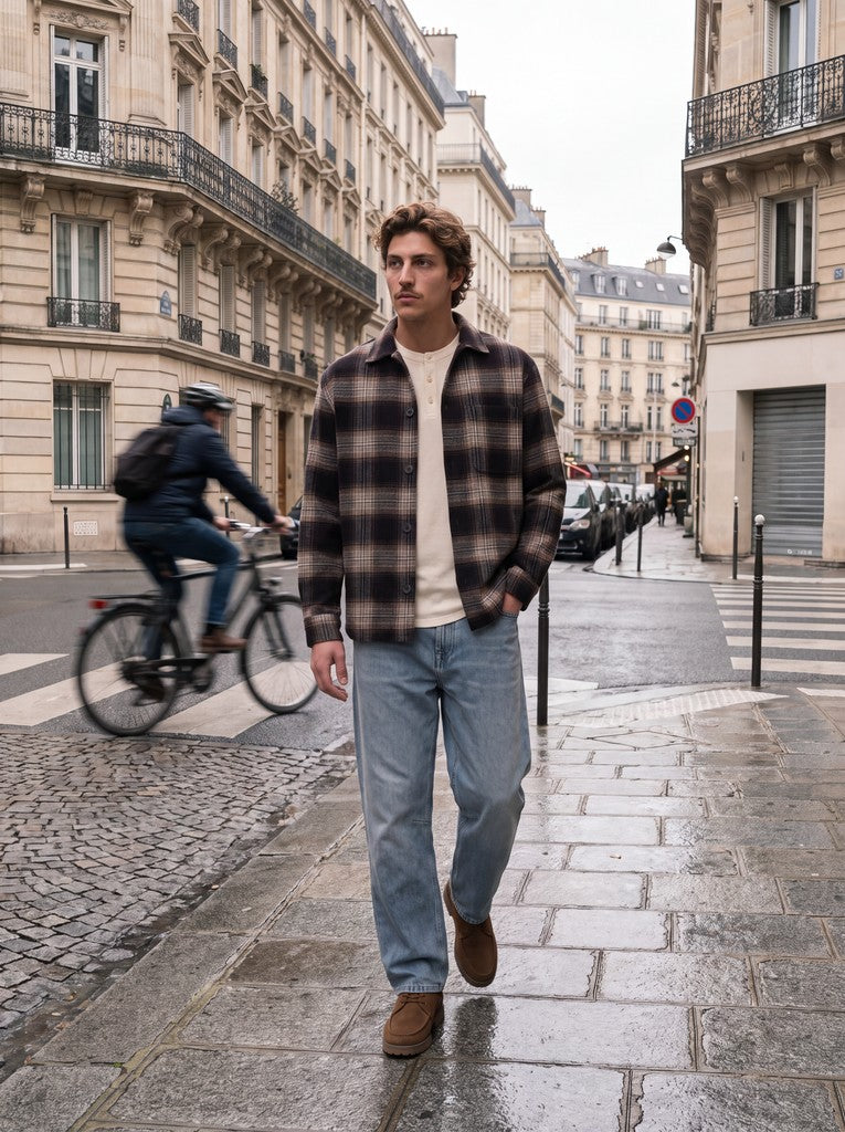 JACK&JONES OVERSHIRT - BLÅ
