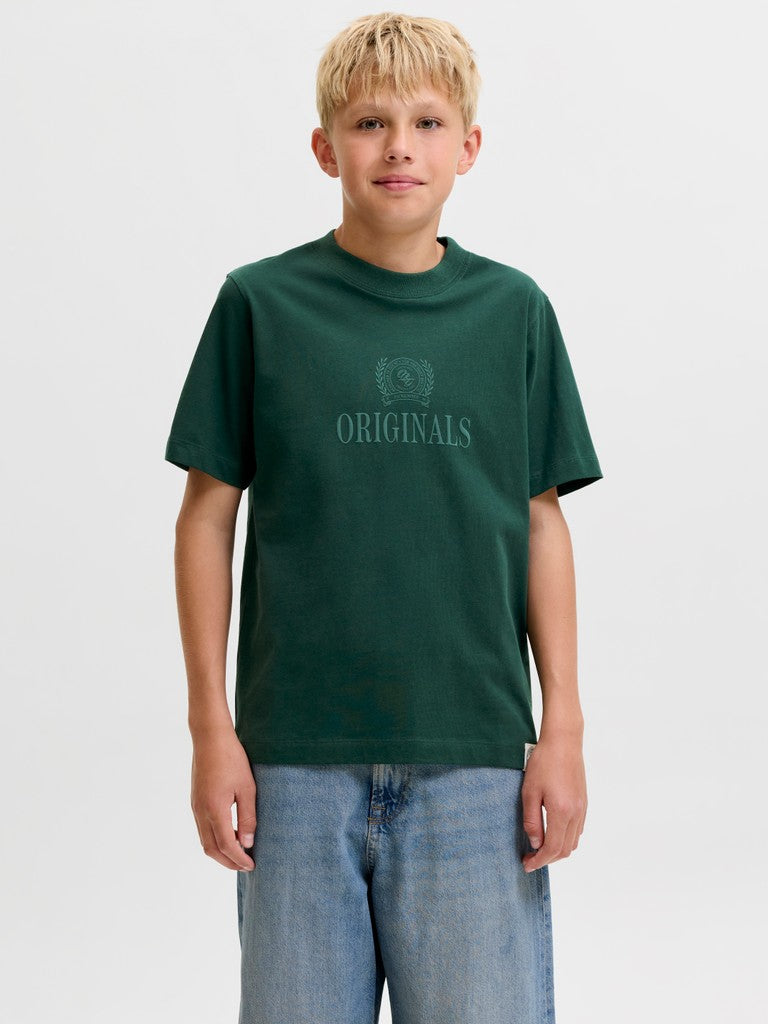 JUNIOR T-SHIRT - BEIGE/BLÅ/GRØN