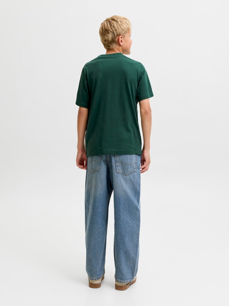 JUNIOR T-SHIRT - BEIGE/BLÅ/GRØN