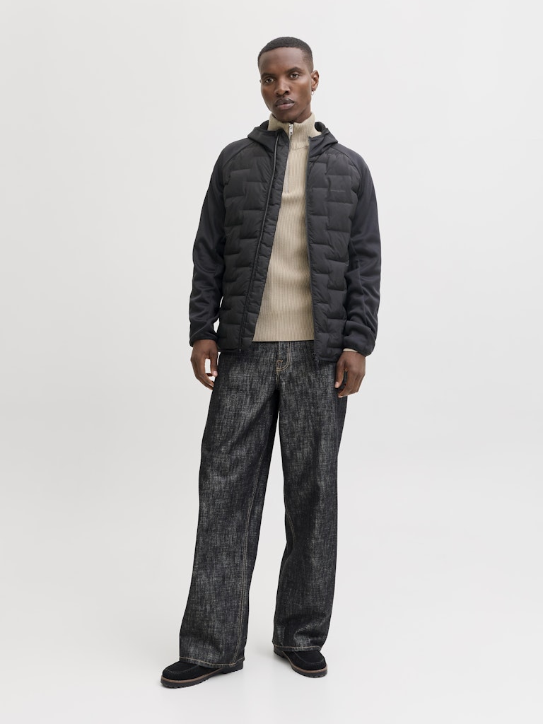 JACK&JONES VINDJAKKE - HYBRID - SORT