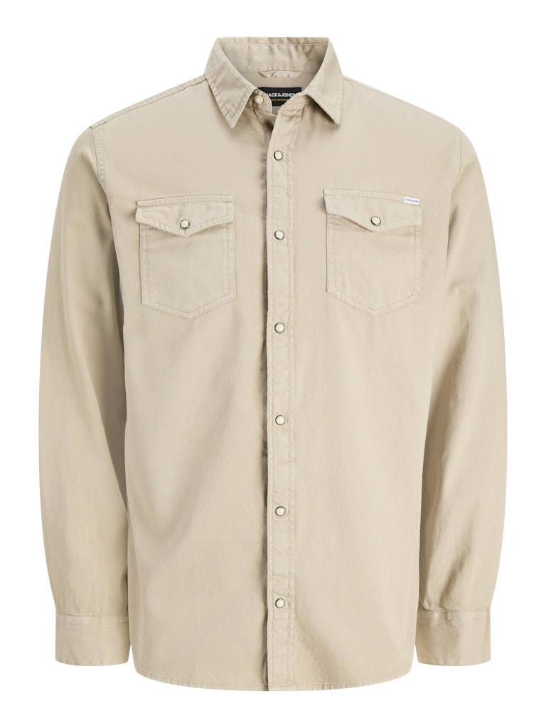 JACK&JONES SKJORTE - BEIGE
