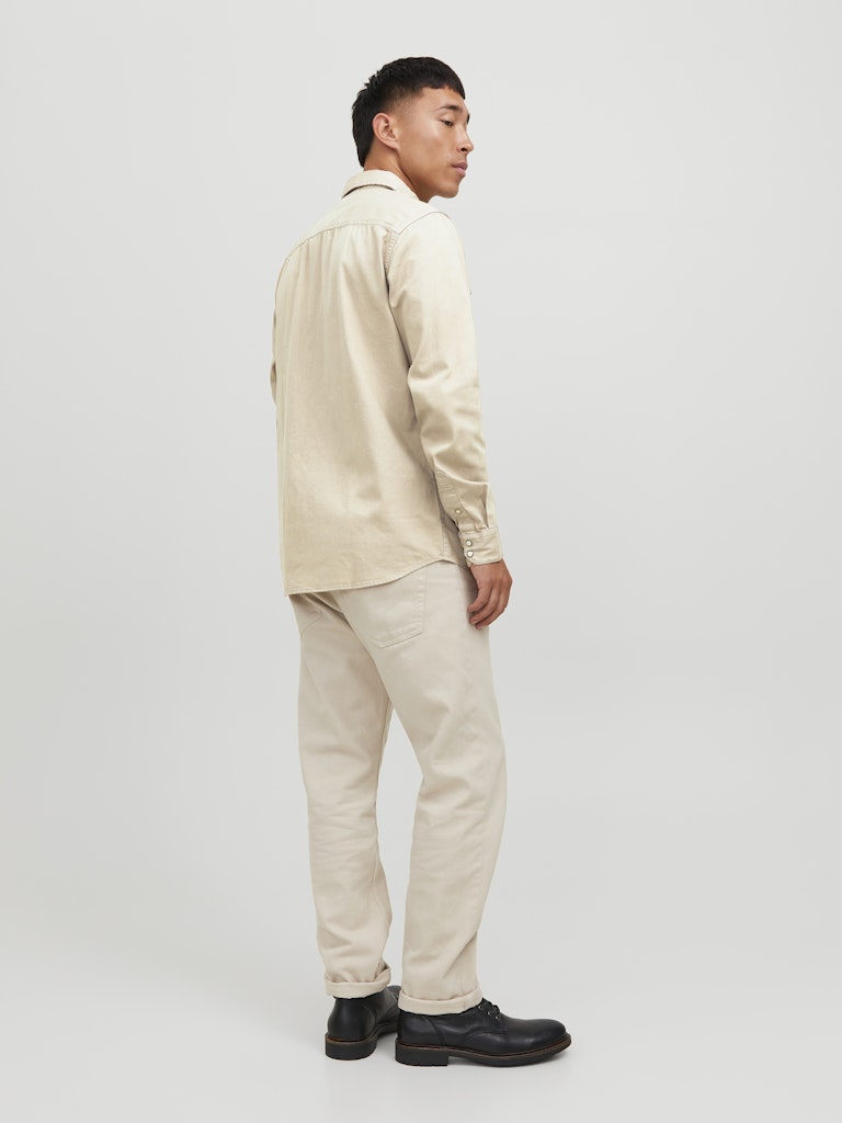 JACK&JONES SKJORTE - BEIGE