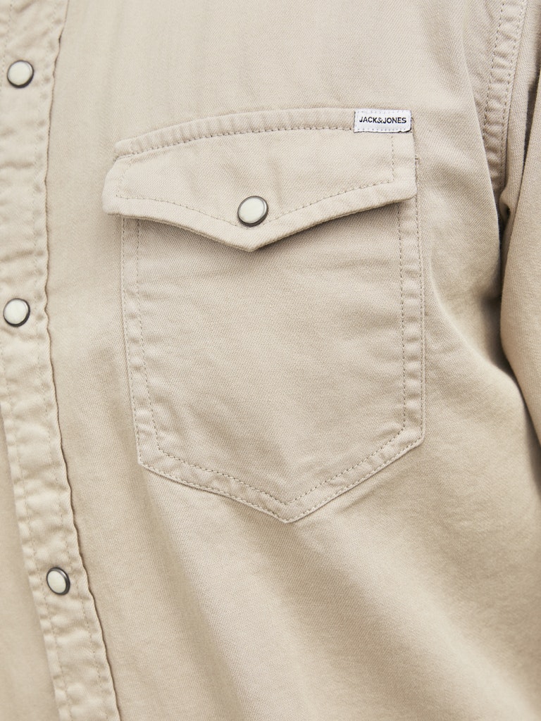 JACK&JONES SKJORTE - BEIGE