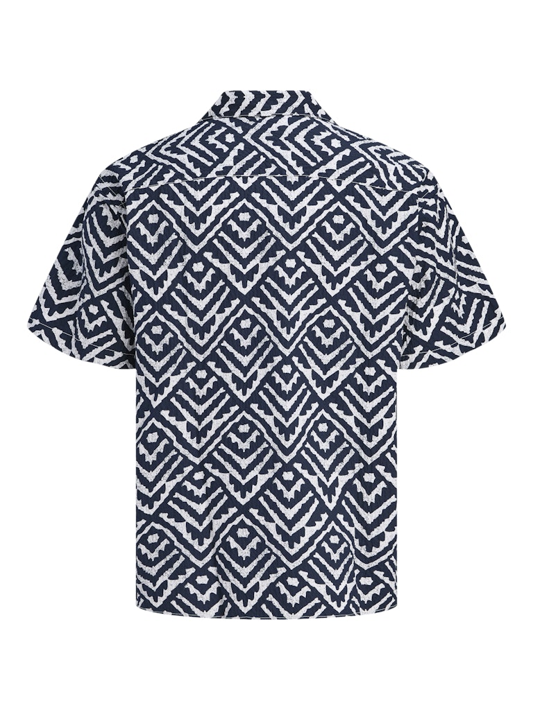 JACK&JONES SKJORTE - MILO - BLÅ/BEIGE