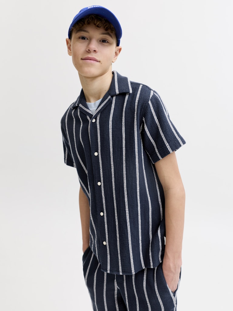 JUNIOR SKJORTE - BLÅ STRIB