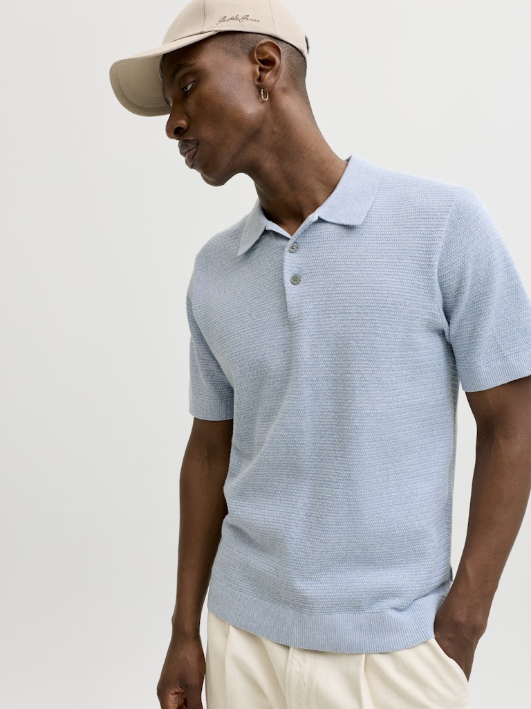 JACK&JONES POLO - LYS BLÅ