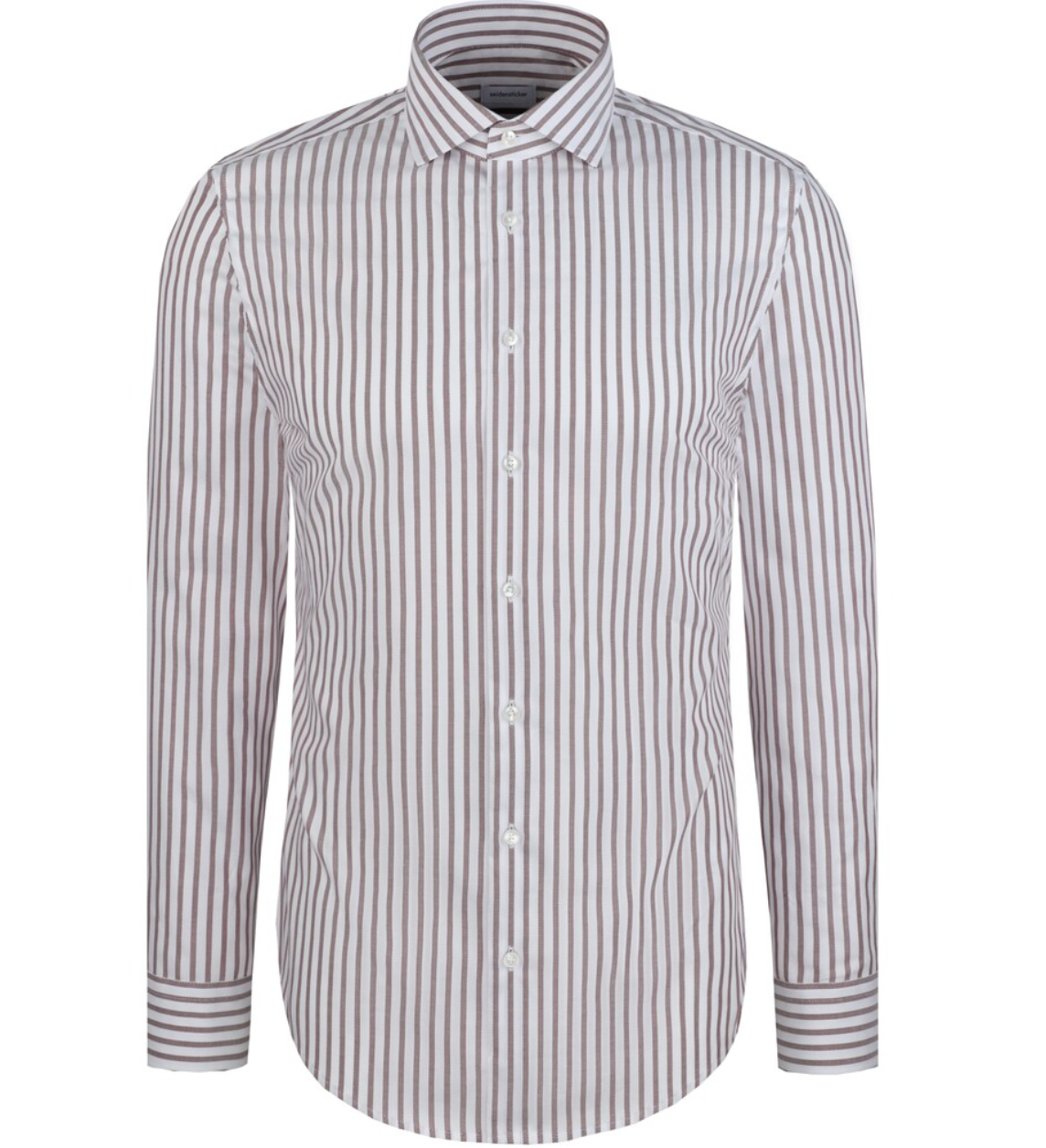 SKJORTE SEIDENSTICKER - BRUN STRIB