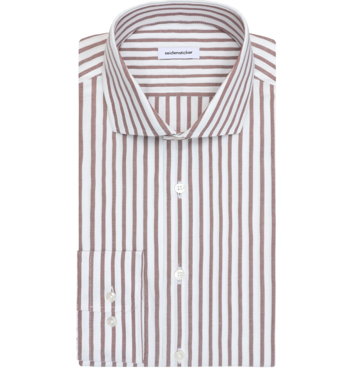 SKJORTE SEIDENSTICKER - BRUN STRIB