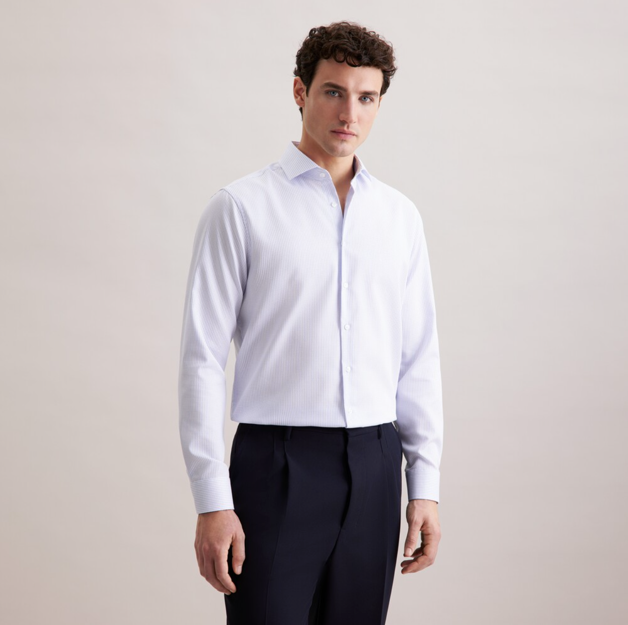 SKJORTE SEIDENSTICKER - BLÅ PRIK