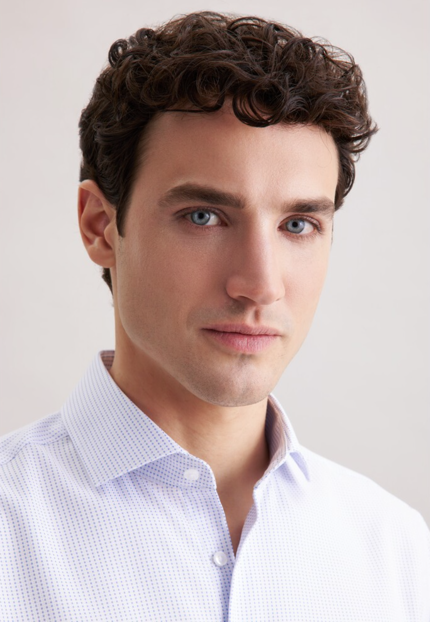 SKJORTE SEIDENSTICKER - BLÅ PRIK