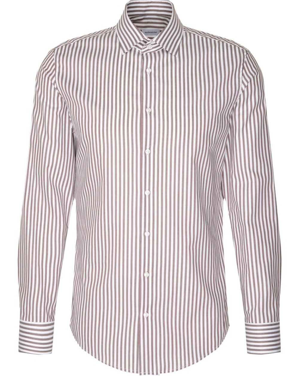 SKJORTE SEIDENSTICKER - BRUN STRIB