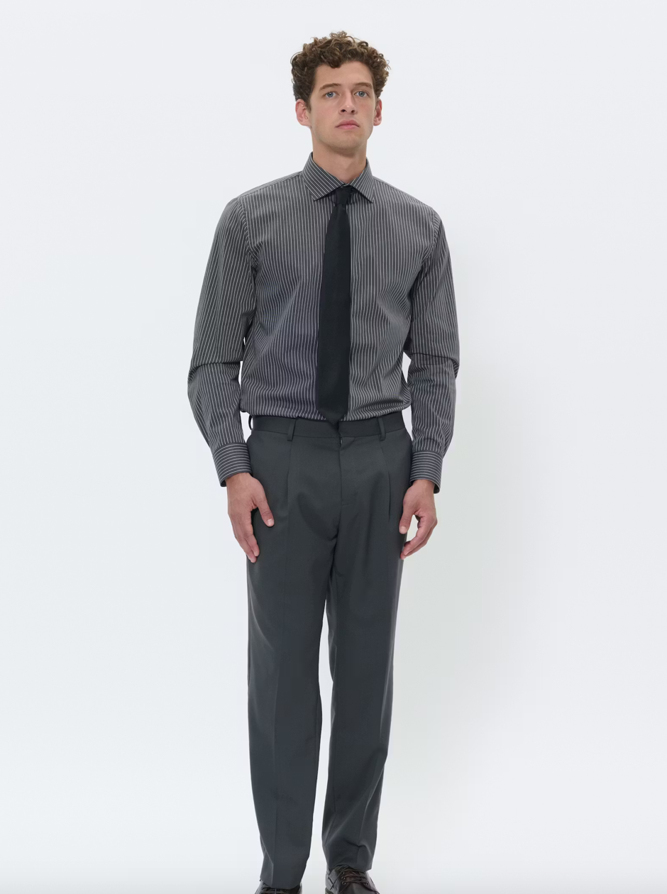 MATINIQUE SKJORTE - MARC - GRÅ STRIB