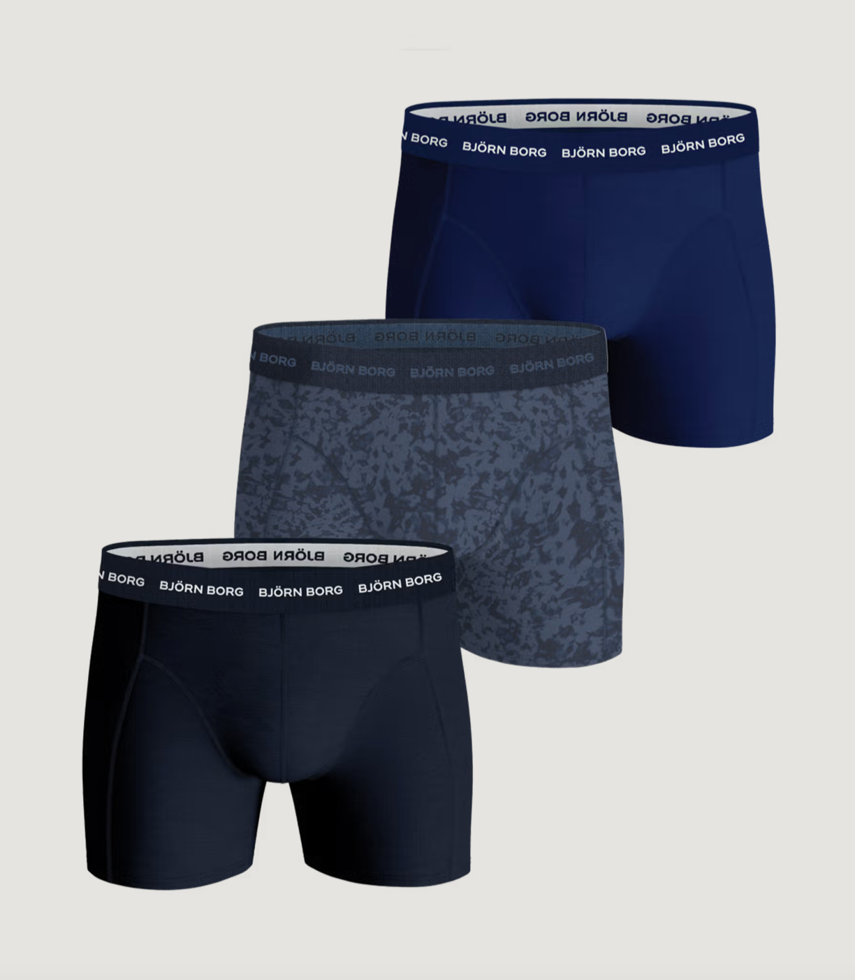 BJØRN BORG TIGHTS - BLÅ/MØNSTER - 3 PACK